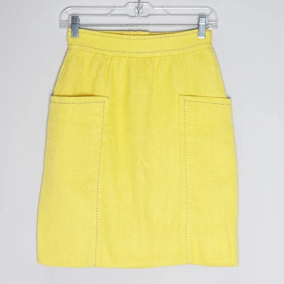 Anthropologie Cartonnier Yellow Tweed Skirt 0 - Picture 1 of 4